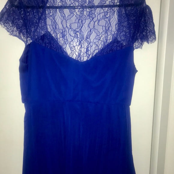 ASOS | Blue Maternity Pleated Midi Dress with Lace - Picture 4 of 8